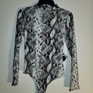 ❤ Make Me An Offer...  HMS- New! Backless, Snake Print Bodysuit